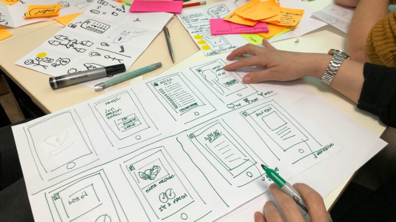 Sketching app layouts on paper